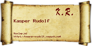 Kasper Rudolf névjegykártya